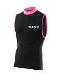 SIX2 Cycling sleeveless jersey - BIKE2 STRIPES - pink/black