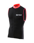 SIX2 Cycling sleeveless jersey - BIKE2 STRIPES - black/red