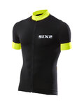 SIX2 Cycling short sleeve jersey - BIKE3 STRIPES - black/yellow