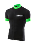 SIX2 Cycling short sleeve jersey - BIKE3 STRIPES - green/black