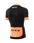 SIX2 Cycling short sleeve jersey - BIKE3 STRIPES - black/orange
