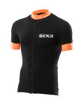 SIX2 Cycling short sleeve jersey - BIKE3 STRIPES - black/orange