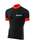 SIX2 Cycling short sleeve jersey - BIKE3 STRIPES - black/red