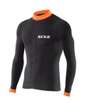 SIX2 Cycling summer long sleeve jersey - BIKE4 STRIPES - orange/black