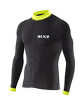 SIX2 Cycling summer long sleeve jersey - BIKE4 STRIPES - black/yellow