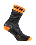 SIX2 Cyclingclassic socks - SHORT S - orange/black