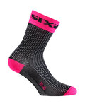 SIX2 Cyclingclassic socks - SHORT S - black/pink