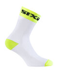 SIX2 Cyclingclassic socks - WHITE SHORT - white/yellow