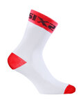 SIX2 Cyclingclassic socks - WHITE SHORT - red/white