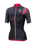 SPORTFUL Cycling short sleeve jersey - BODYFIT PRO LADY - black/red