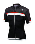 SPORTFUL Cycling short sleeve jersey - PISTA - red/black/white