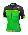 SPORTFUL Cycling short sleeve jersey - PISTA - grey/green