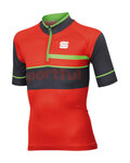 SPORTFUL Cycling short sleeve jersey - SQUADRA CORSE KIDS - red/grey/green