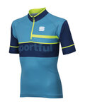 SPORTFUL Cycling short sleeve jersey - SQUADRA CORSE KIDS - light blue/yellow/blue