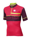 SPORTFUL Cycling short sleeve jersey - SQUADRA CORSE KIDS - bordeaux/red/yellow