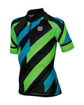 SPORTFUL Cycling short sleeve jersey - VOLT KIDS - black/green/blue