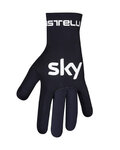 CASTELLI Cycling long-finger gloves - TEAM SKY 2019 DULVIO - black/white/blue