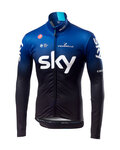 CASTELLI Cycling winter long sleeve jersey - TEAM SKY 2019 WINTER - blue/black/white