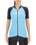 UYN Cycling short sleeve jersey - GRANFONDO LADY - anthracite/light blue