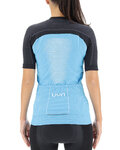 UYN Cycling short sleeve jersey - GRANFONDO LADY - anthracite/light blue