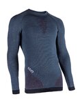UYN Cycling long sleeve t-shirt - FUSYON MERINO - blue/bordeaux/black