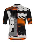 SANTINI Cycling short sleeve jersey - DELTA OPTIC - white/orange/black