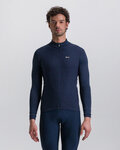 SANTINI Cycling winter long sleeve jersey - PURE  - blue