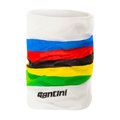 SANTINI Cycling neckwarmer - UCI RAINBOW - white/rainbow