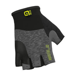 ALÉ Cycling fingerless gloves - COMFORTS - grey/yellow