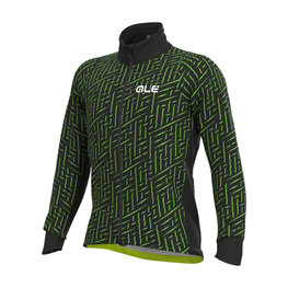 ALÉ Cycling thermal jacket - PR-R GREEN BOLT - black/green