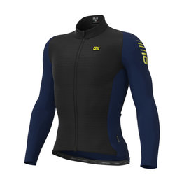 ALÉ Cycling winter long sleeve jersey - R-EV1 WARM RACE 2.0 - blue