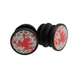 SRAM handlebar ends - MAKE THE LEAP FROG - red/grey