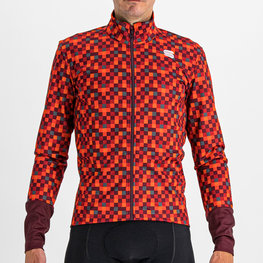 SPORTFUL Cycling thermal jacket - PIXEL - red/brown