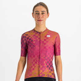 SPORTFUL Cycling short sleeve jersey - ROCKET - cyclamen/brown
