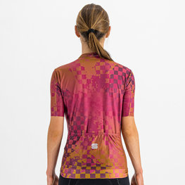 SPORTFUL Cycling short sleeve jersey - ROCKET - cyclamen/brown