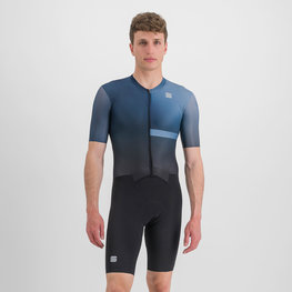 SPORTFUL Cycling skinsuit - BOMBER - black/blue