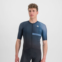 SPORTFUL Cycling short sleeve jersey - BOMBER - black/blue