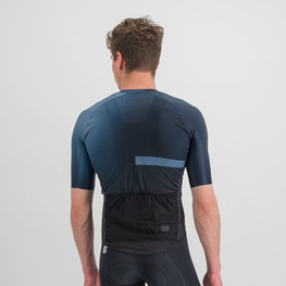 SPORTFUL Cycling short sleeve jersey - BOMBER - black/blue