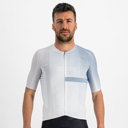 SPORTFUL Cycling short sleeve jersey - BOMBER - white/grey