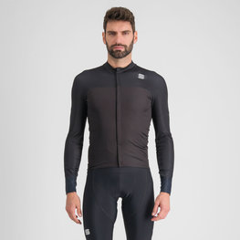 SPORTFUL Cycling winter long sleeve jersey - BODYFIT PRO - black/brown