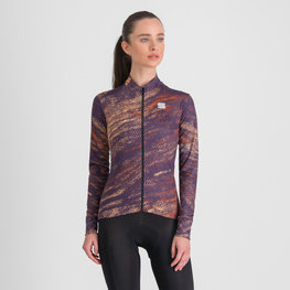 SPORTFUL Cycling winter long sleeve jersey - CLIFF SUPERGIARA THERMAL - purple/beige