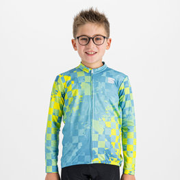 SPORTFUL Cycling winter long sleeve jersey - KID THERMAL - blue/yellow
