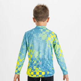 SPORTFUL Cycling winter long sleeve jersey - KID THERMAL - blue/yellow