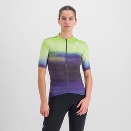 SPORTFUL Cycling short sleeve jersey - FLOW SUPERGIARA - light green/purple