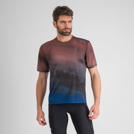SPORTFUL Cycling short sleeve t-shirt - FLOW GIARA - brown/blue