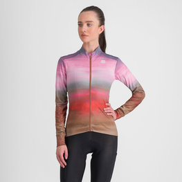 SPORTFUL Cycling winter long sleeve jersey - FLOW SUPERGIARA THERMAL - pink/brown