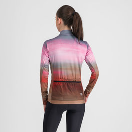 SPORTFUL Cycling winter long sleeve jersey - FLOW SUPERGIARA THERMAL - pink/brown