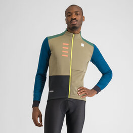 SPORTFUL Cycling thermal jacket - TEMPO - green/blue/grey/black