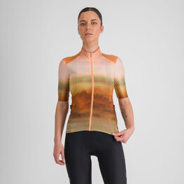 SPORTFUL Cycling short sleeve jersey - FLOW SUPERGIARA - brown/beige