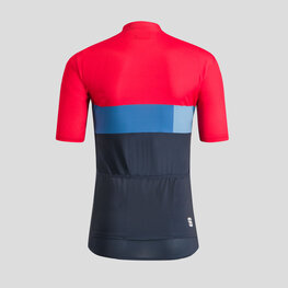 SPORTFUL Cycling short sleeve jersey - SNAP KID - cyclamen/blue